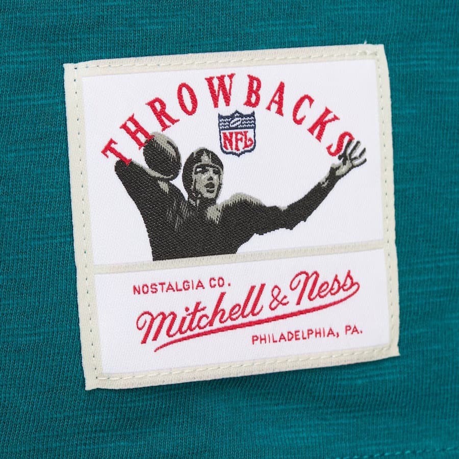 Футболка Mitchell & Ness Aqua Miami Dolphins Vintage Logo Legendary Slub T-Shirt