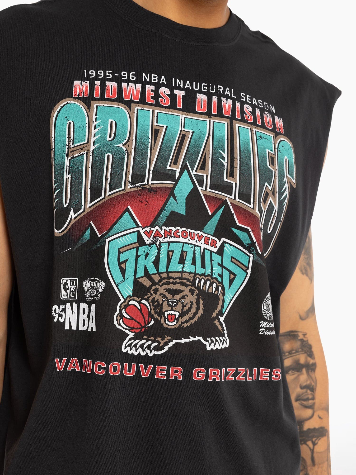 Спортивная майка Mitchell & Ness Vancouver Grizzlies 1995 Inaugural Season Vintage NBA Muscle Tank