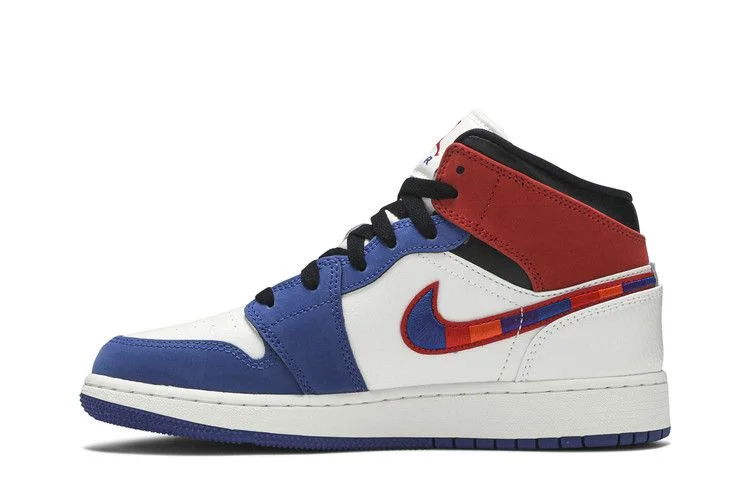 Кроссовки Air Jordan 1 MID SE GS 'Multicolored Swoosh'