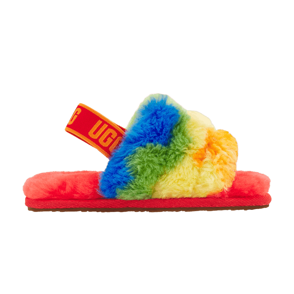 Кроссовки UGG Fluff Yeah Slide Toddler 'Cali Collage - Rainbow Stripes'