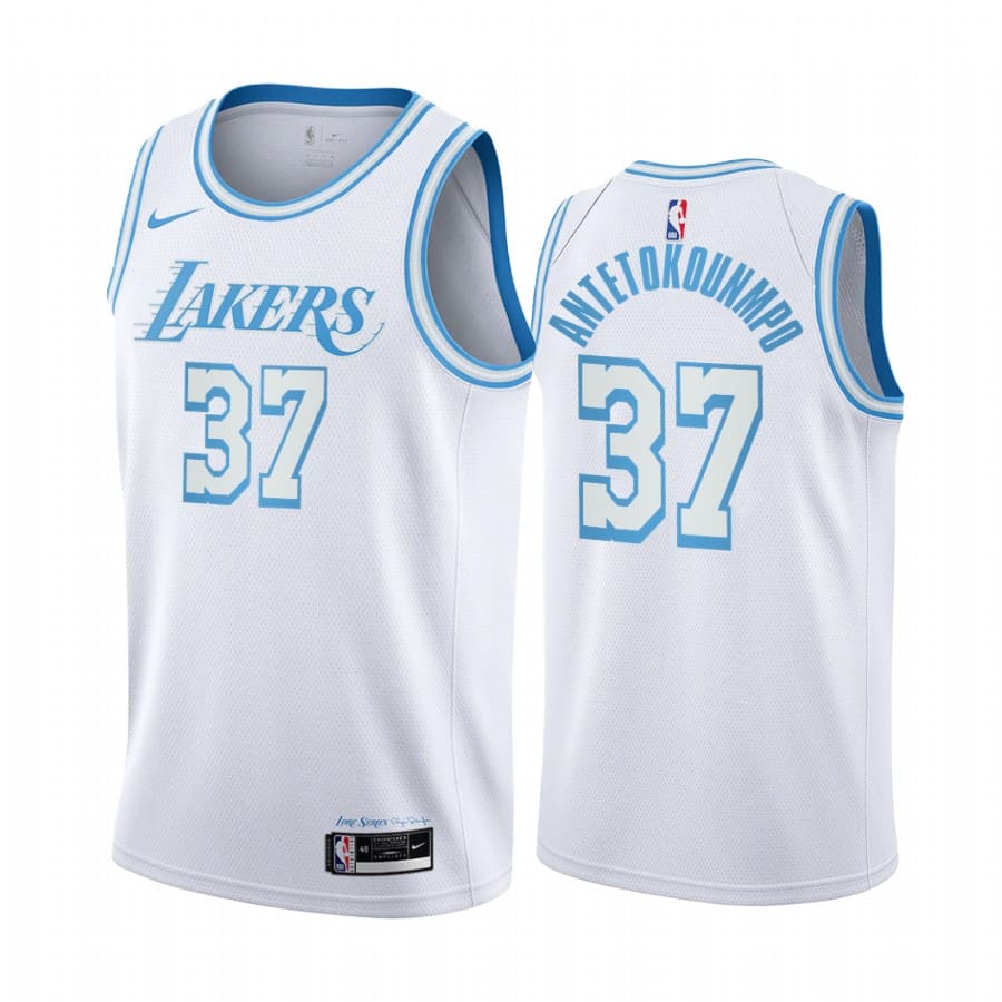Баскетбольная джерси 2020-21 LA Lakers #37 Kostas Antetokounmpo City Edition White Swingman Jersey