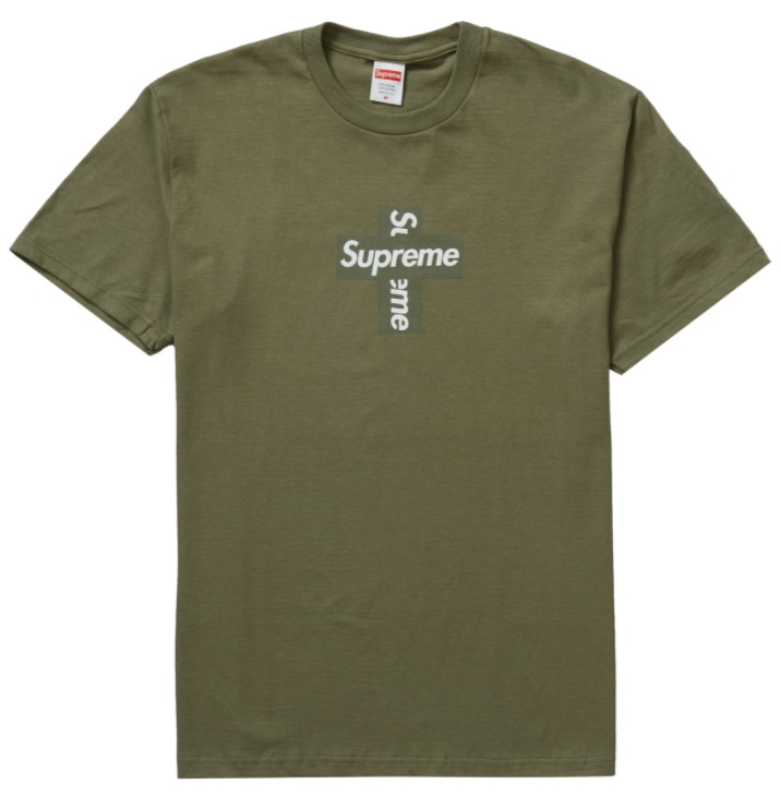 Футболка Supreme Cross Box Logo Tee Light Olive