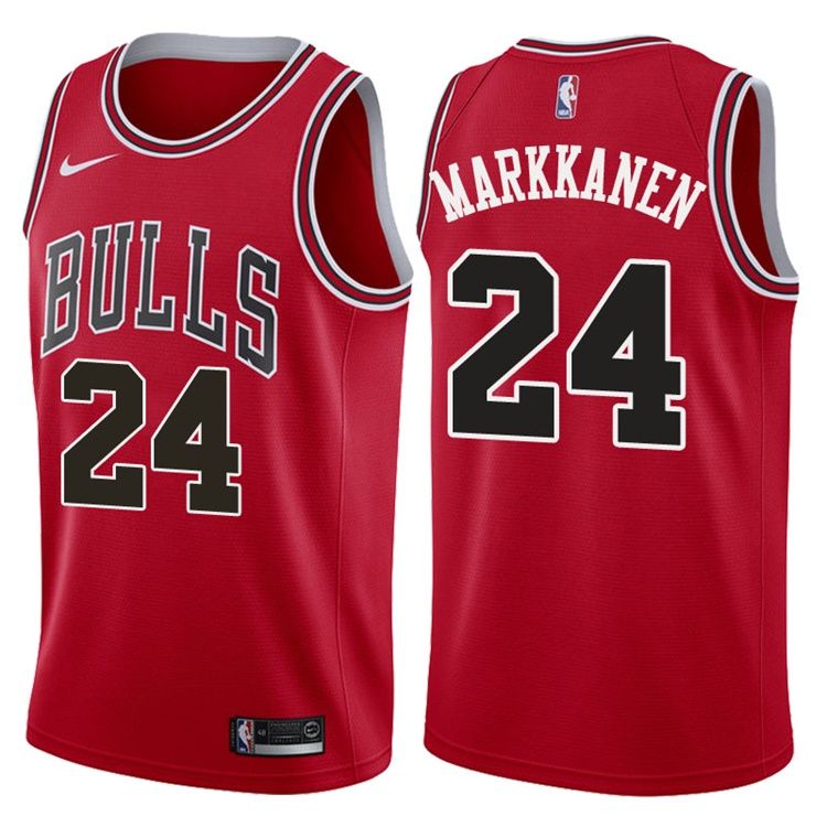 Баскетбольная джерси 2017-18 Lauri Markkanen Chicago Bulls #24 Icon Red
