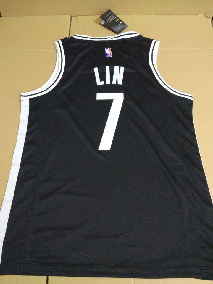 Баскетбольная джерси 2017-18 Jeremy Lin Brooklyn Nets #7 Icon Black