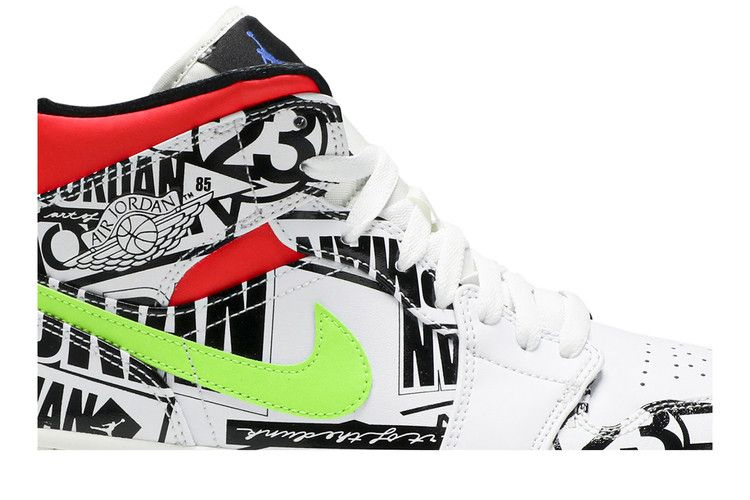 Кроссовки Air Jordan 1 Mid 'Over-Print Logos'