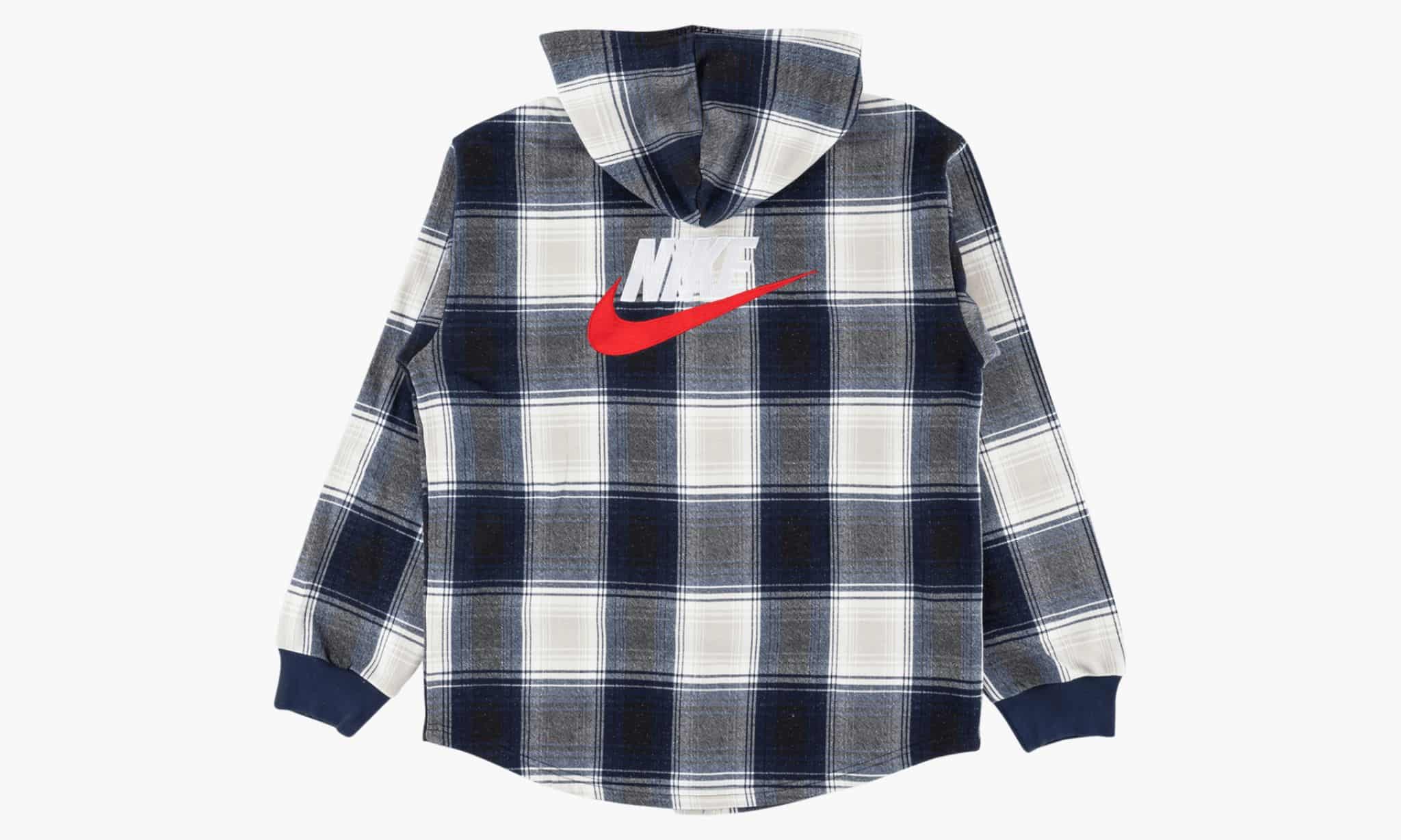 Худи Supreme x Nike Plaid Hooded Sweatshirt Navy