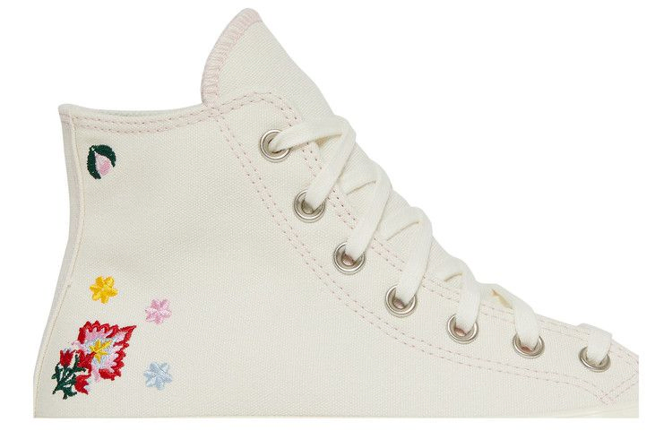 Converse Wmns Chuck Taylor All Star Lift Platform High 'Floral Embroidery - Egret'