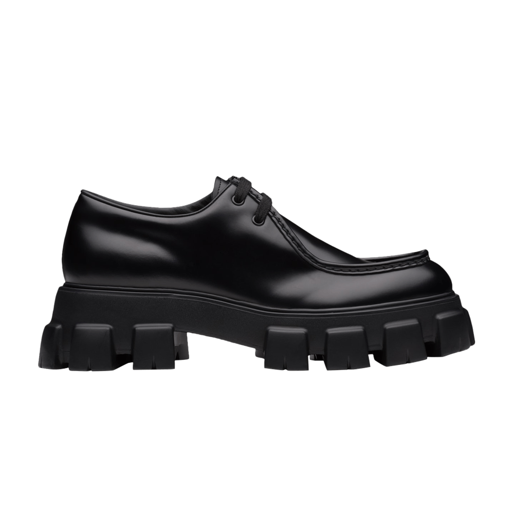 Кроссовки Prada Monolith Brushed Leather Lace-Up 'Black'