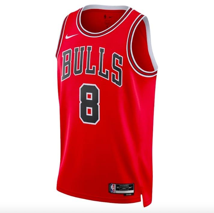 Баскетбольная джерси 2022-23 Chicago Bulls #8 Zach LaVine Nike Icon Red Jersey