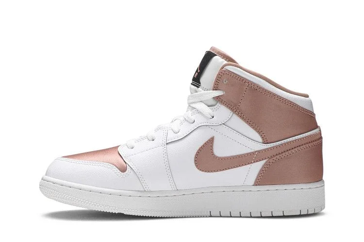 Кроссовки Air Jordan 1 Mid GS 'White Rose Gold'