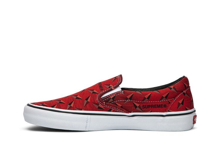 Кроссовки Vans Supreme x Classic Slip-On Pro 'Diamond Plate Red'