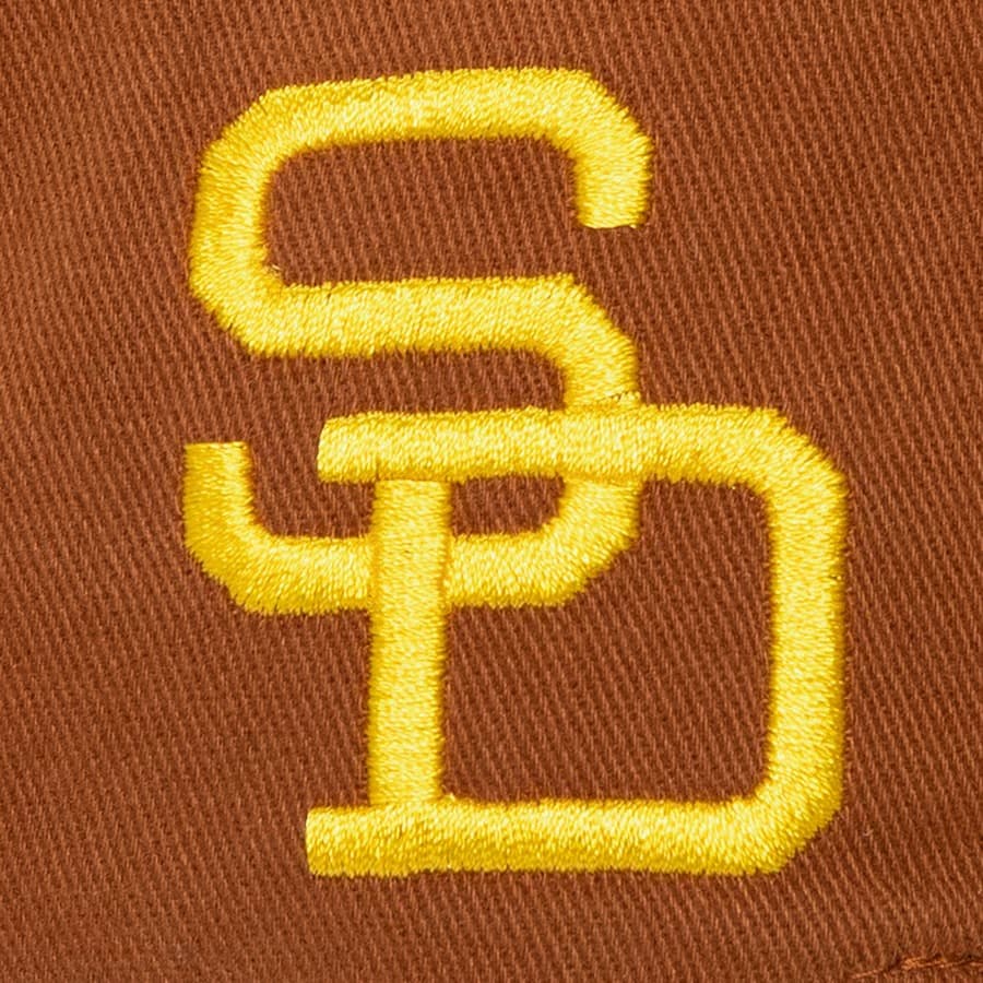 Бейсболка Mitchell & Ness Brown San Diego Padres Block Sweep Pro Adjustable Hat