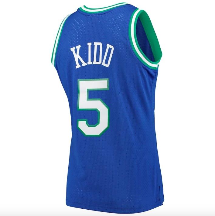 Баскетбольная джерси 1994-95 Dallas Mavericks #5 Jason Kidd Mitchell & Ness Blue Jersey