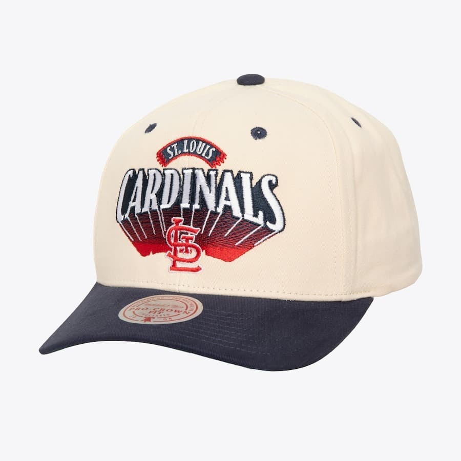 Бейсболка Mitchell & Ness Cream St. Louis Cardinals Horizon Pro Crown Snapback Hat)