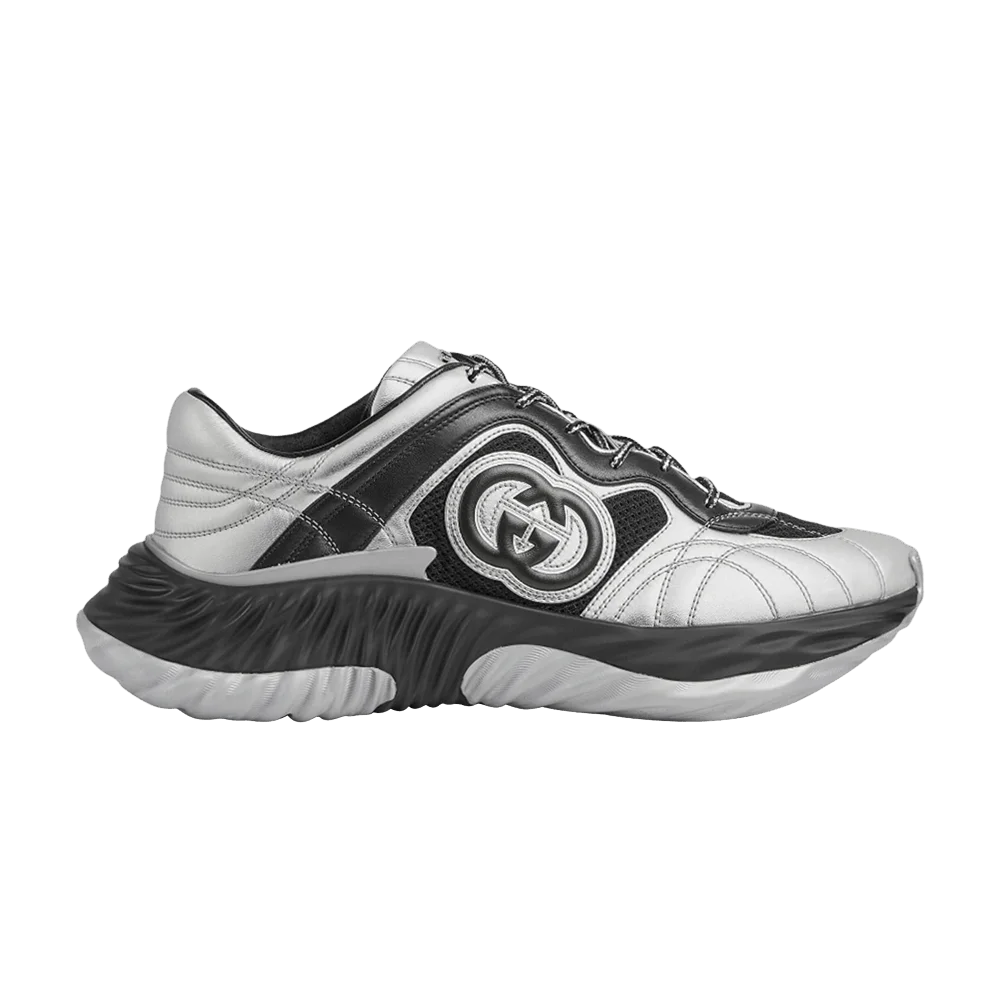 Krossovki-Gucci-Wmns-Ripple-Sneaker-Silver-Black