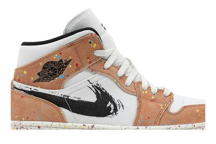 Кроссовки Air Jordan 1 Mid SE 'Brushstroke Paint Splatter'