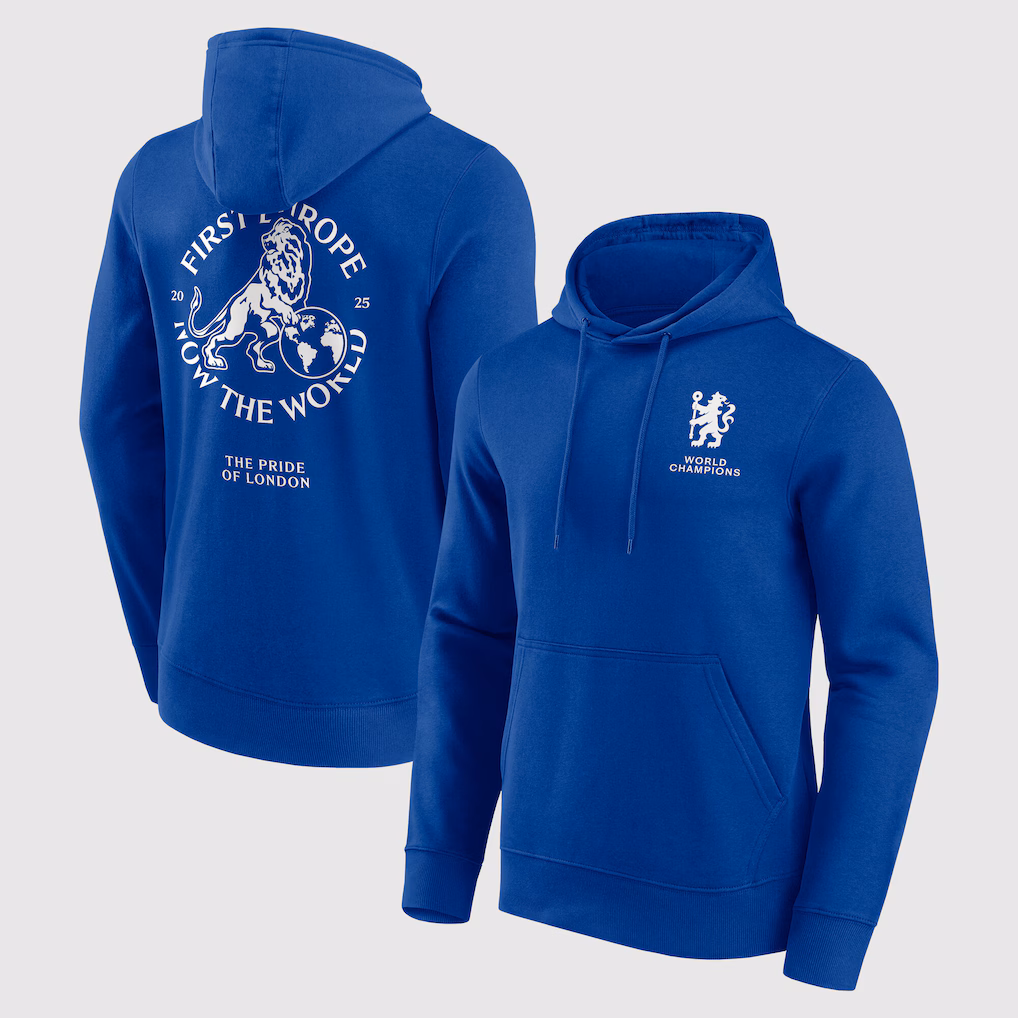 Толстовка Chelsea First Europe, Now the World Graphic Hoodie - Royal - Mens