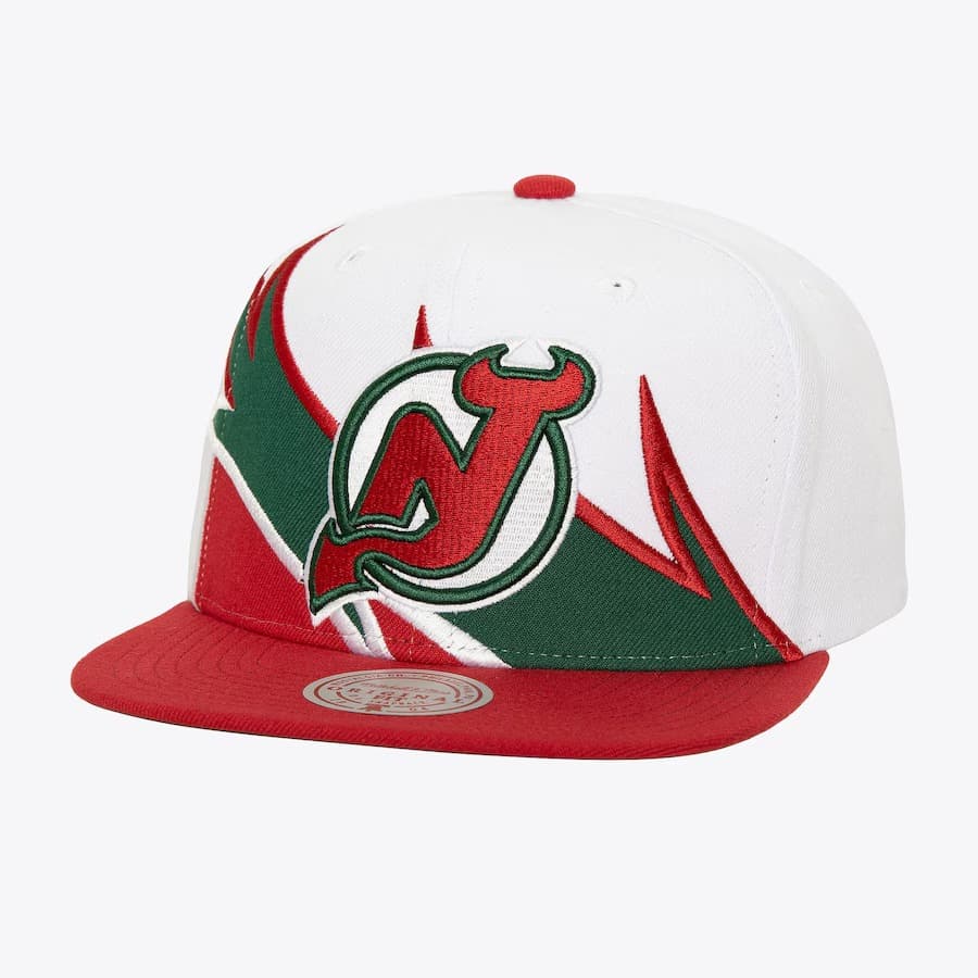 Бейсболка Mitchell & Ness White New Jersey Devils Waverunner Vintage Snapback Hat