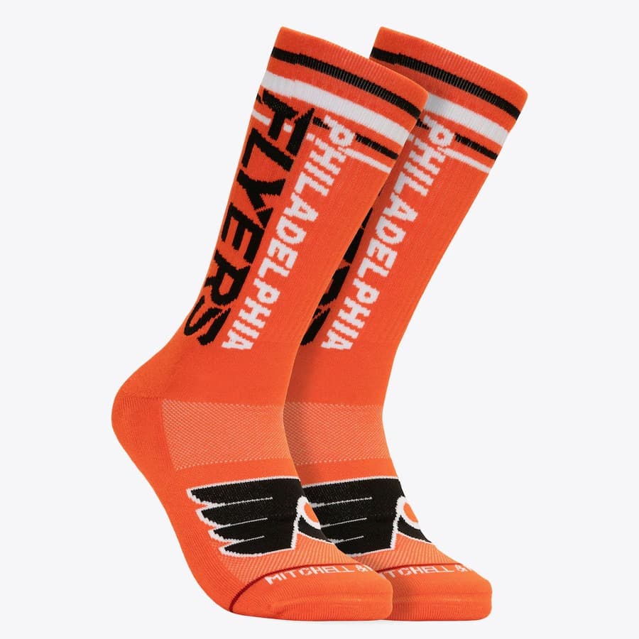 Спортивные носки Mitchell & Ness Orange Philadelphia Flyers Power Play Crew Socks