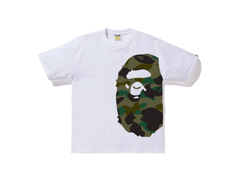 Футболка BAPE 1st Camo Side Big Ape Head Tee White/Green