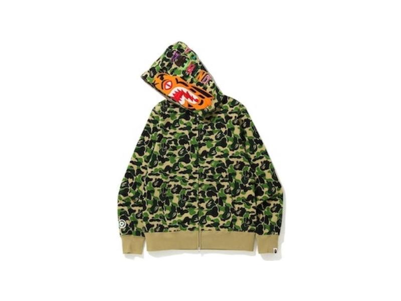 Худи BAPE ABC Camo Tiger Full Zip Hoodie Green
