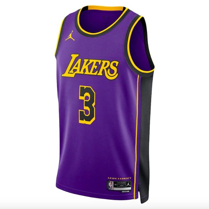 Баскетбольная джерси 2022-23 LA Lakers #3 Anthony Davis Swingman Statement Purple Jersey
