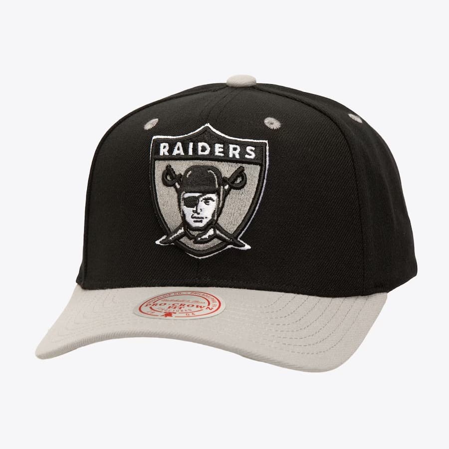 Бейсболка Mitchell & Ness Black Oakland Raiders All In 2.0 Pro Crown Snapback Hat