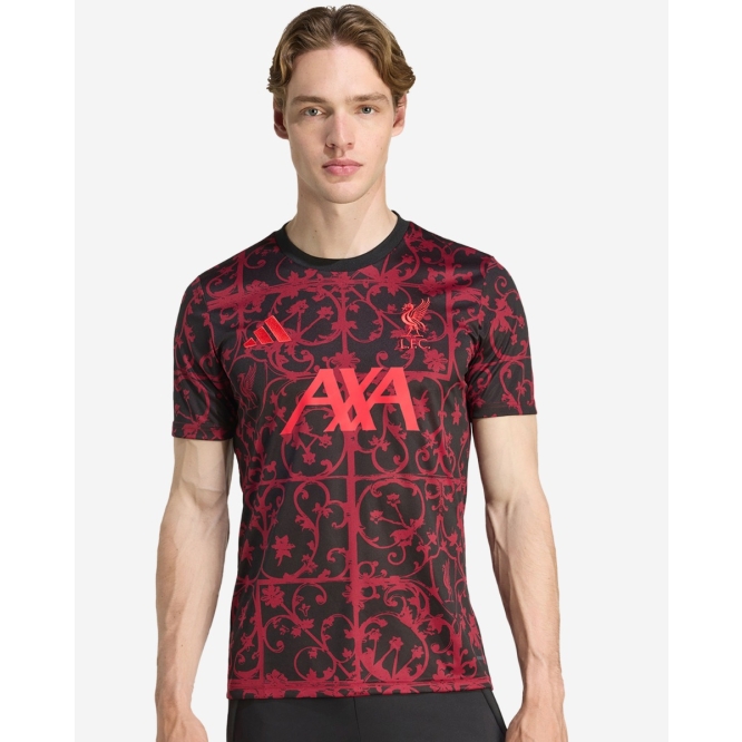 Предматчевое футбольное джерси Liverpool FC adidas Mens 25/26 Short Sleeve Pre-Match Shirt Black