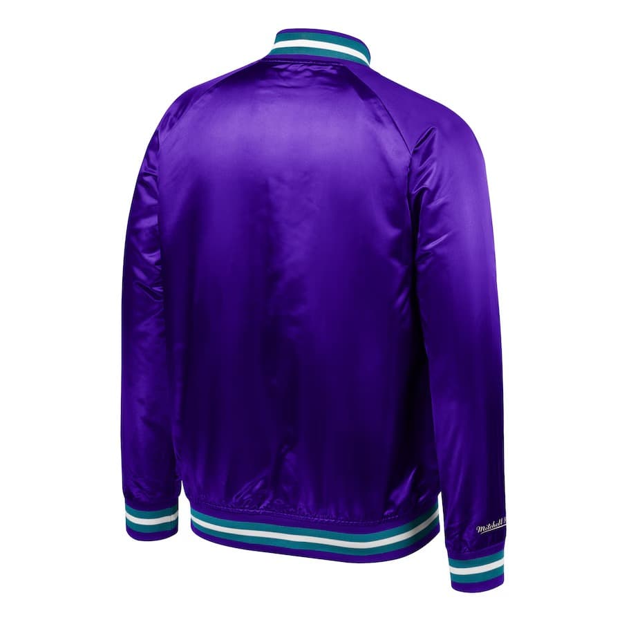 Бомбер Mitchell & Ness Purple Utah Jazz Lightweight Satin Full-Snap Jacket