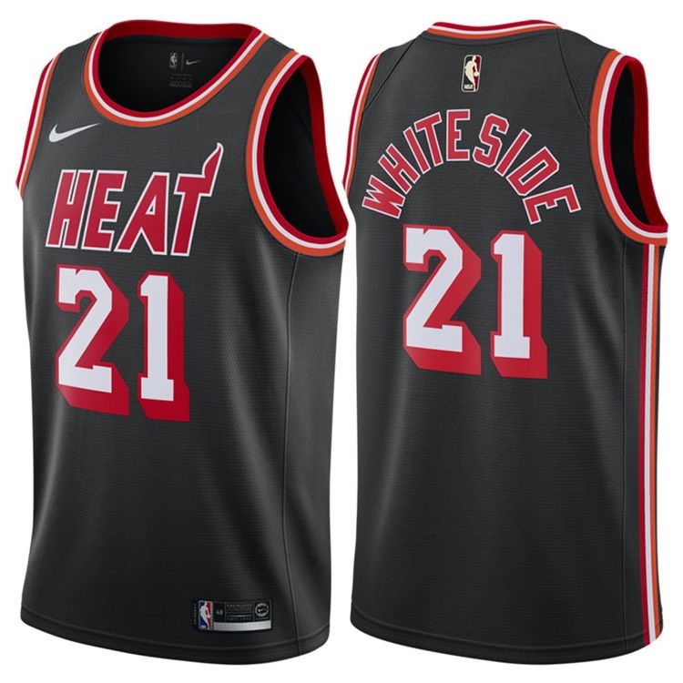 Баскетбольная джерси 2017-18 Hassan Whiteside Miami Heat #21 Black Hardwood Classic