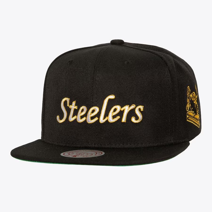 Бейсболка Mitchell & Ness Black Pittsburgh Steelers Triple Play Snapback Hat