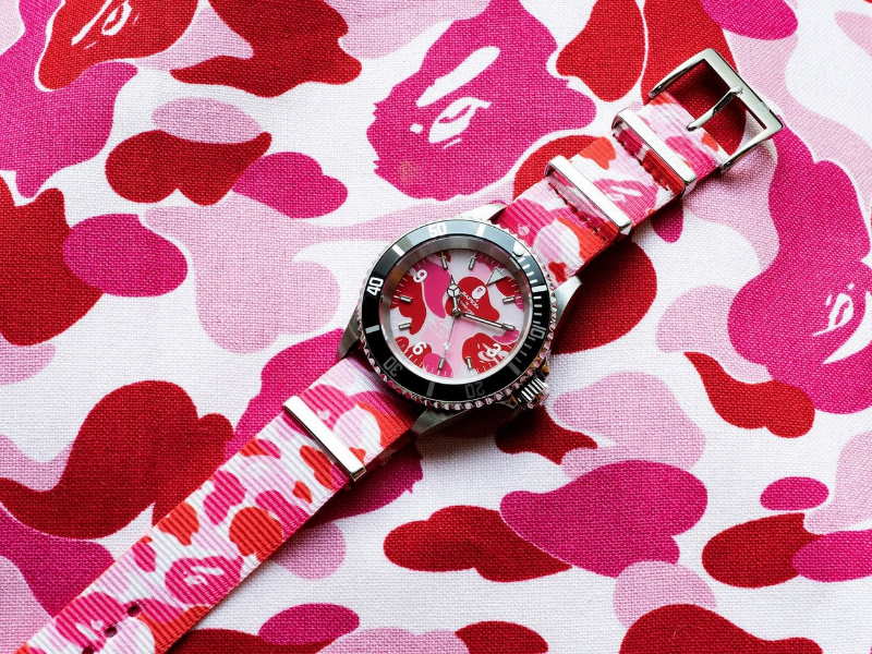 BAPE-ABC-Belt-Type-1-Bapex-Watch-Pink-1