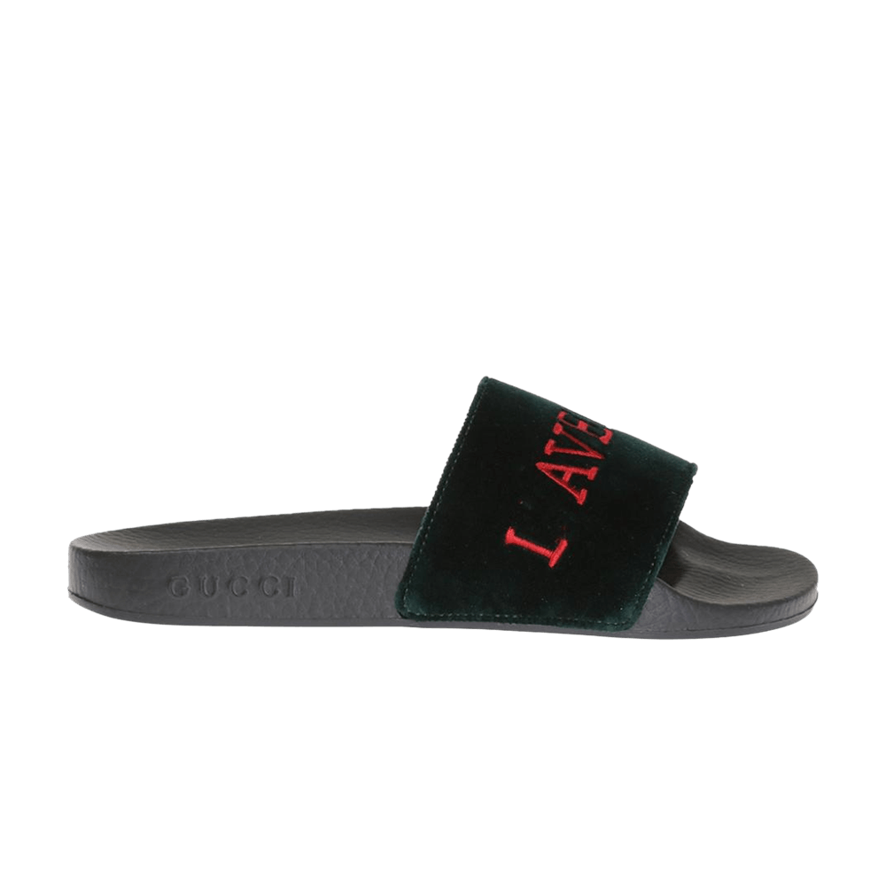 Кроссовки Gucci Velvet Slides 'L'aveugle Par Amour - Black'