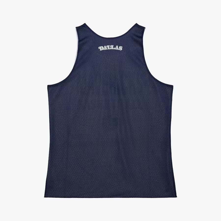 Майка Mitchell & Ness Navy Dallas Mavericks Vintage Logo Mesh Practice Tank Top
