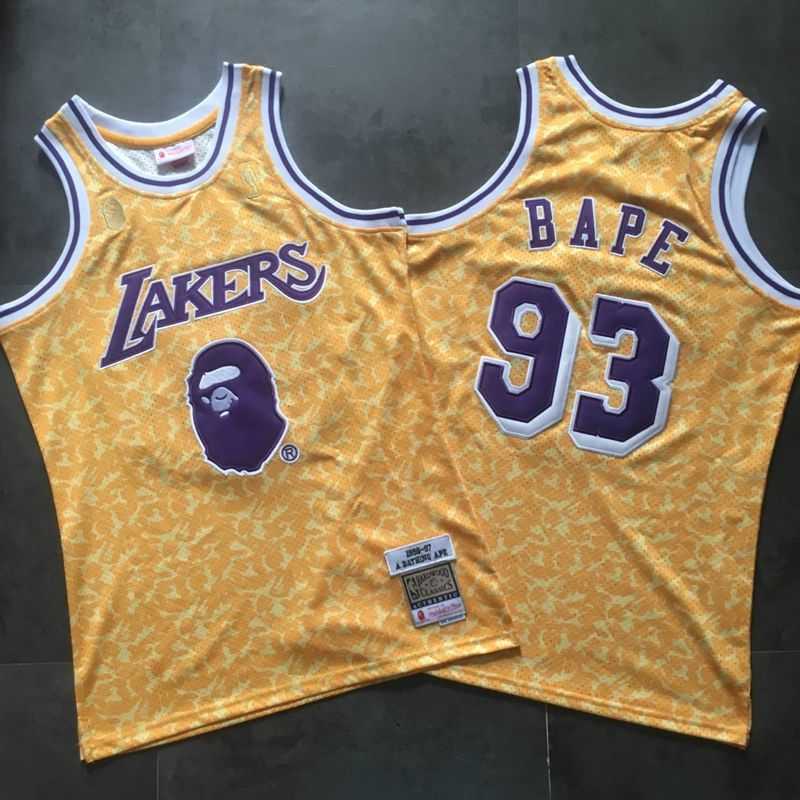 Баскетбольная джерси Bape x Mitchell & Ness Lakers ABC Basketball Yellow