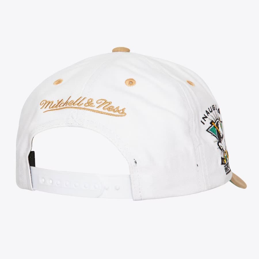 Бейсболка Mitchell & Ness White Anaheim Ducks Tail Sweep Pro Vintage Snapback Hat