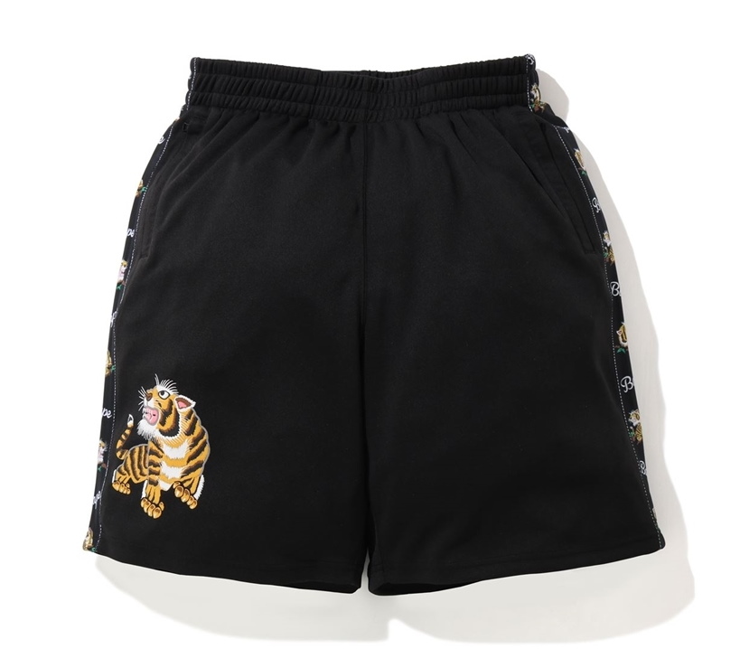 Спортивные шорты BAPE Tiger Jersey Wide Shorts Black