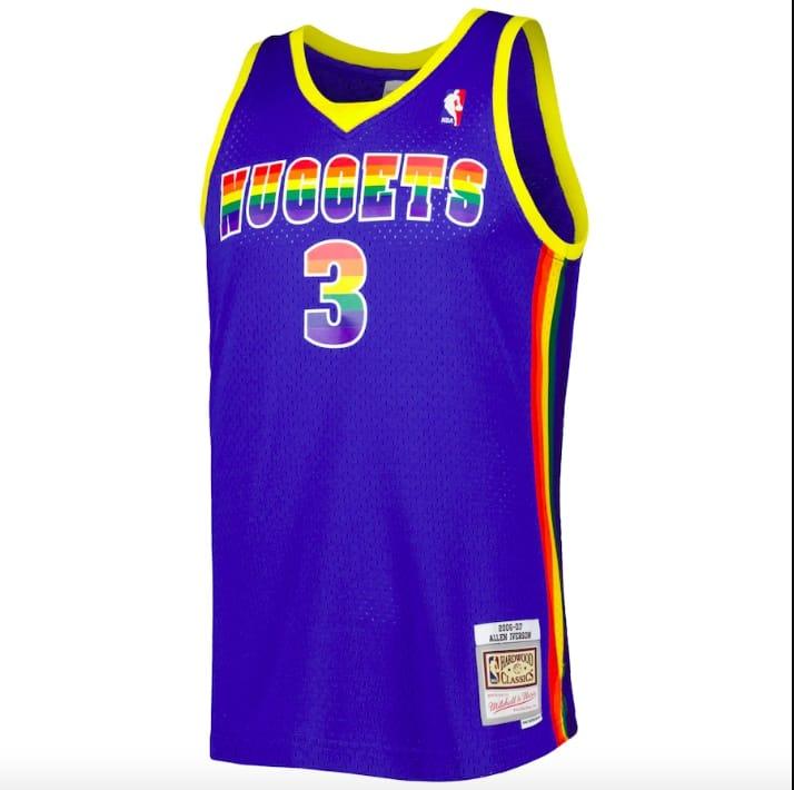 Баскетбольная джерси 2006-07 Denver Nuggets #3 Allen Iverson Mitchell & Ness Reload 3.0 Royal Jersey