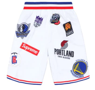 Спортивные шорты Supreme x Nike x NBA Teams Authentic Shorts White