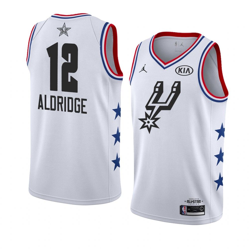 Баскетбольная джерси 2019 NBA All-Star Spurs LaMarcus Aldridge #12 White Swingman Jersey
