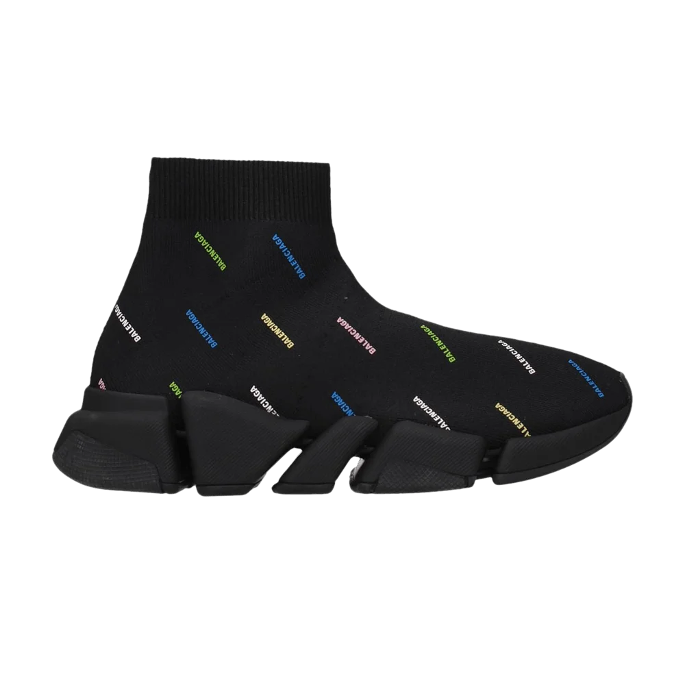 Krossovki-Balenciaga-Wmns-Speed-2.0-Sneaker-Allover-Logo-Black-Multi-Color