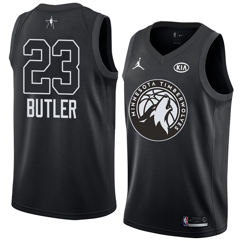 Баскетбольная джерси 2018 All-Star Timberwolves Jimmy Butler #23 Black Swingman Jersey