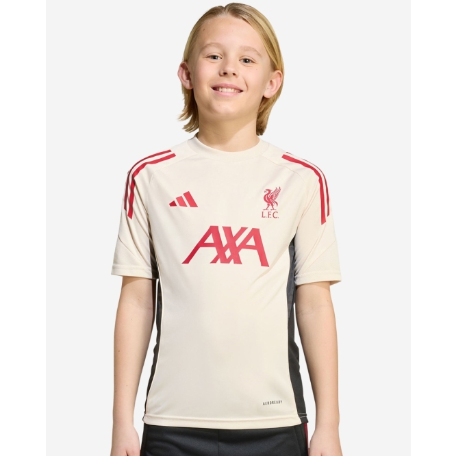 Детское тренировочное джерси Liverpool FC adidas Youth 25/26 Domestic Short Sleeve Training Top White