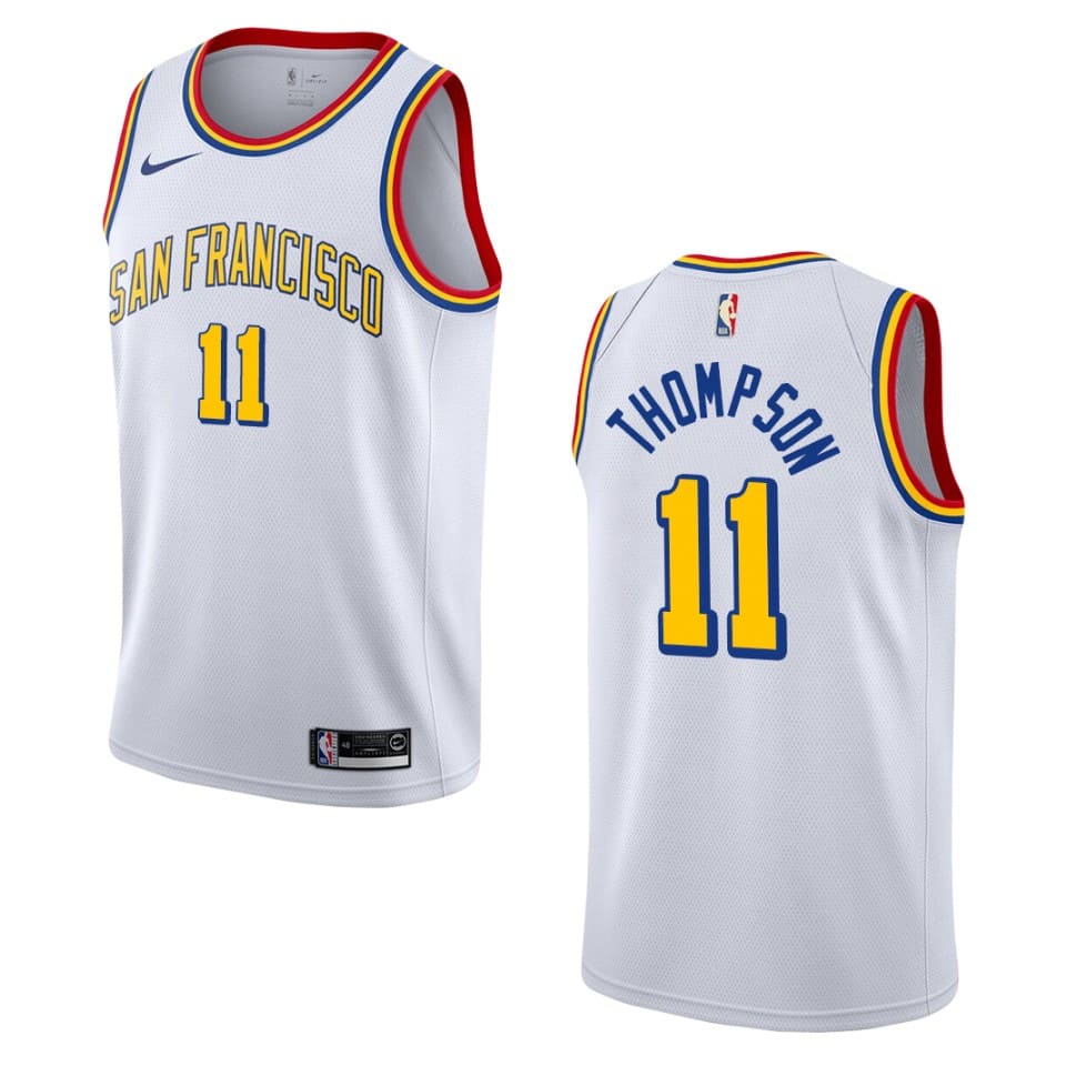 Баскетбольная джерси 2019-20 Warriors #11 Klay Thompson Hardwood Classics Swingman White Jersey