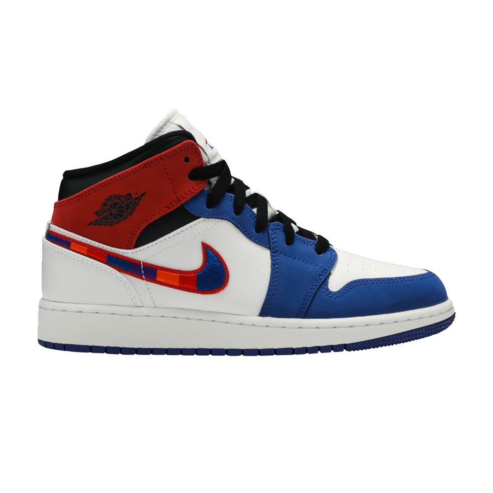 Кроссовки Air Jordan 1 MID SE GS 'Multicolored Swoosh'