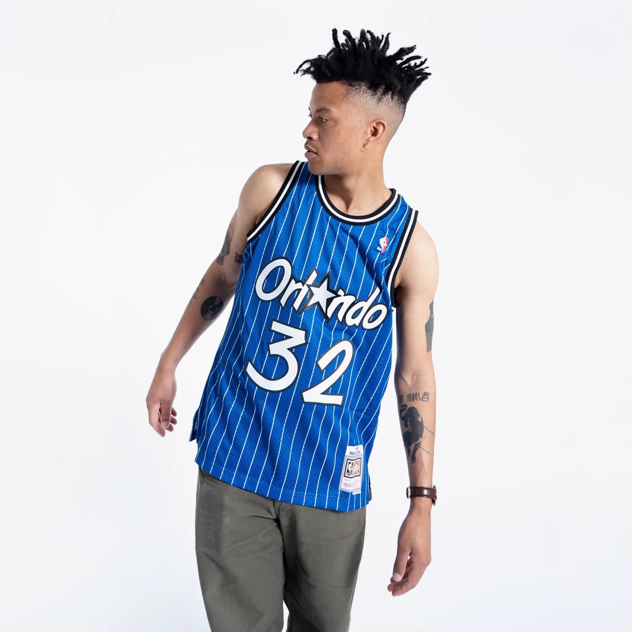 Баскетбольная джерси 1994-95 Orlando Magic Shaquille O’Neal #32 Swingman Hardwood Classics Blue Pinstripes Jersey