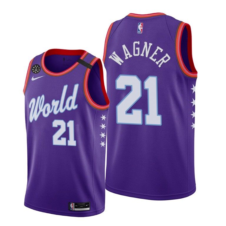 Баскетбольная джерси 2020 Wizards Moritz Wagner #21 NBA Rising Star World Team Purple