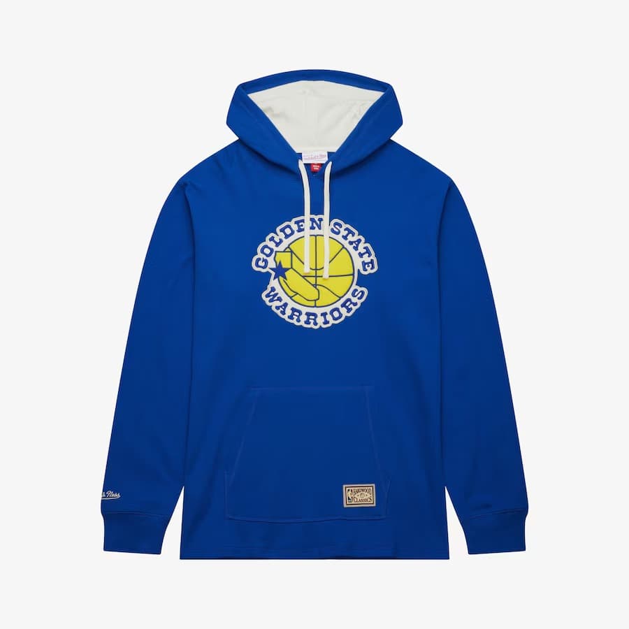 Худи Mitchell & Ness Royal Golden State Warriors Vintage Logo Thermal Lightweight Pullover Hoodie