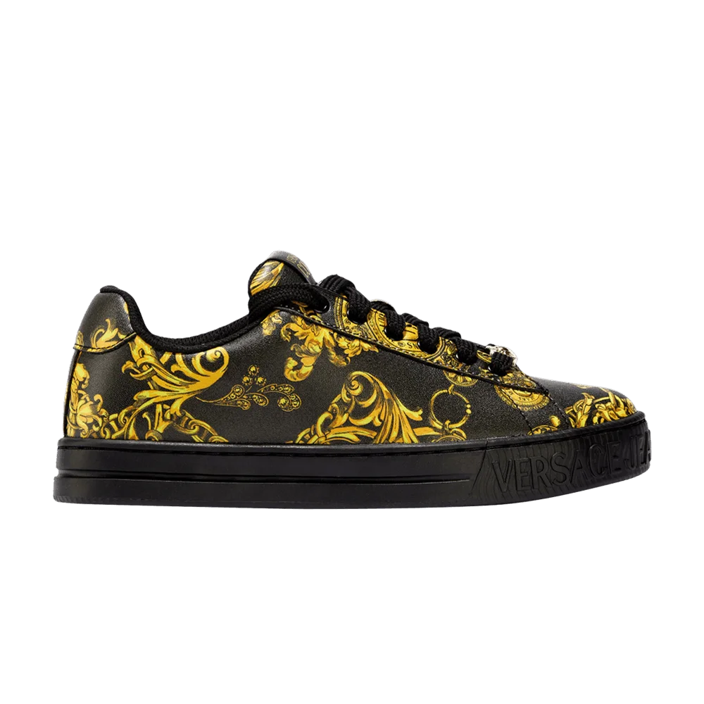 Krossovki-Versace-Wmns-Court-88-Baroque-Print-Black-Gold-1
