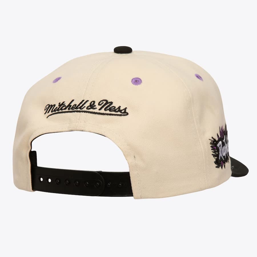 Бейсболка Mitchell & Ness Cream Toronto Raptors Hardwood Classics Overspray Pro Crown Snapback Hat
